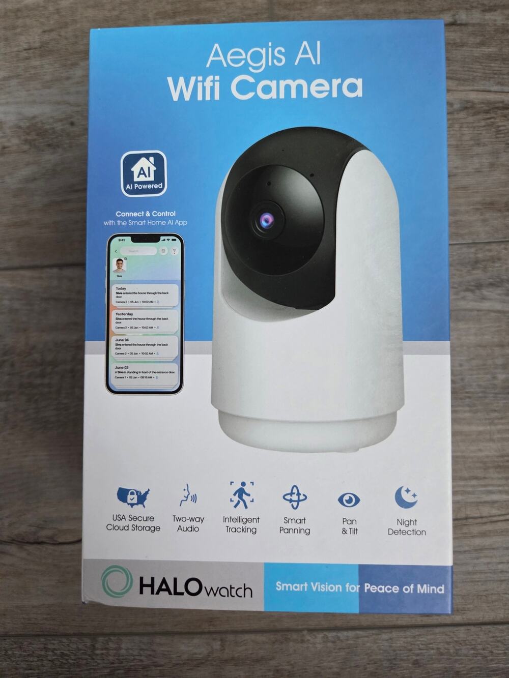 New HALOwatch AI Wifi Camera - Smart Security, Motion Tracking, Night Vision
